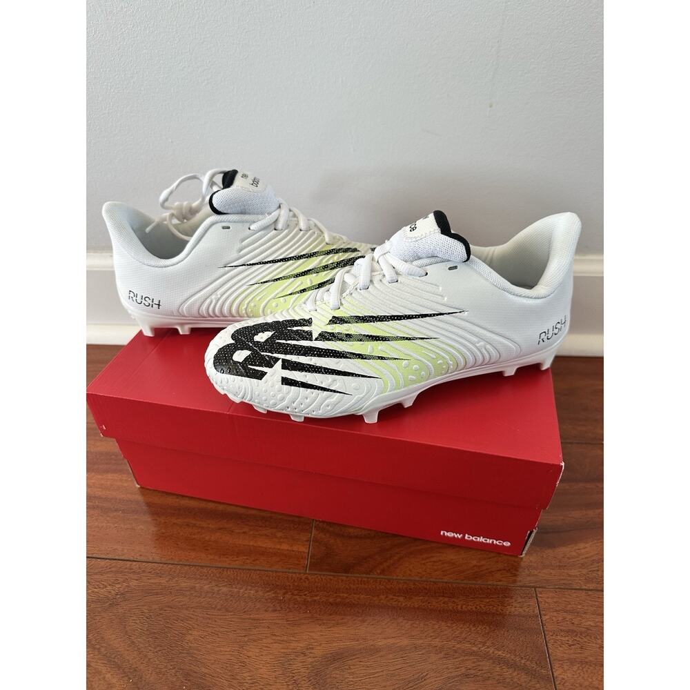 New Balance Mens 5.5 Rush V3 Low Lacrosse Shoes White Black RUSHLW3 Womens 7